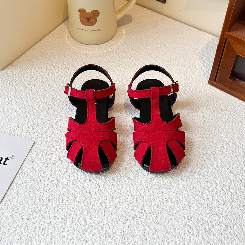 

Children s woven bag head sandals summer new girls hollow princess shoes soft-soled beach shoes 24