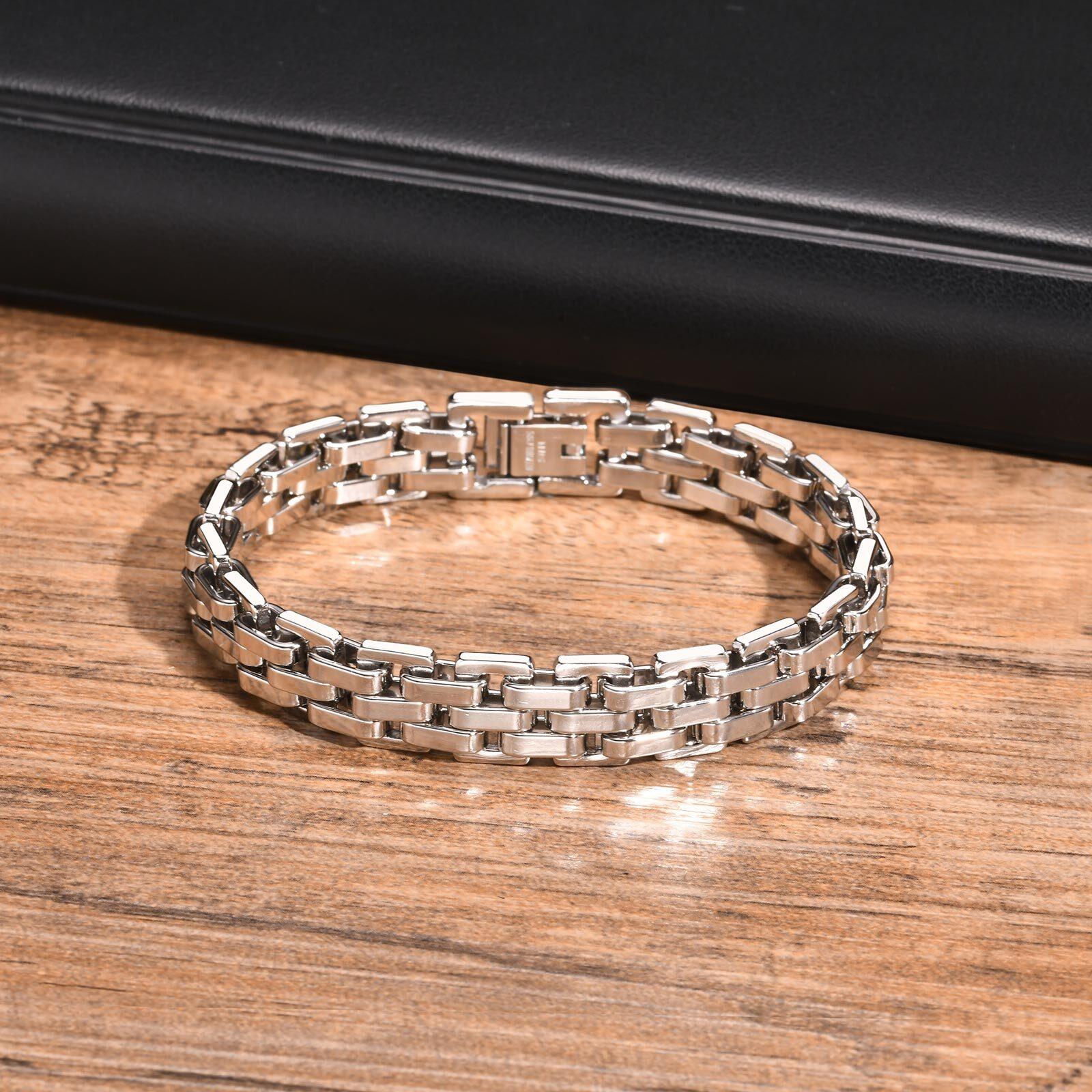 

Массивные браслеты из нержавеющей стали для мужчин, 19 см/21 см, браслет для часов медного цвета, роскошные подарки с цирконом 21CM