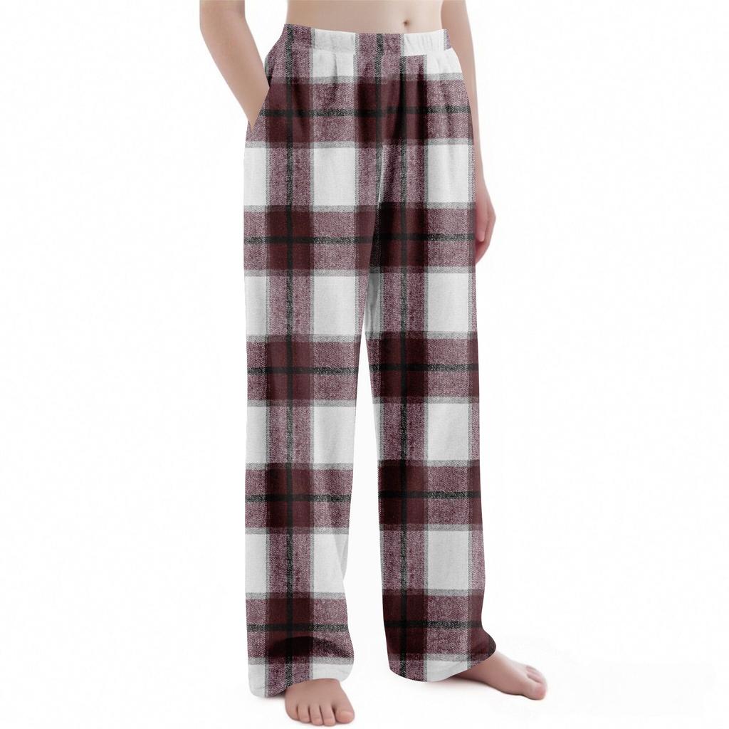 Kinder Weihnachten Karomuster Hose Plüsch Freizeithose