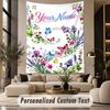 Floral Garden (428) Theme Wall Tapestry Customized With Name Text Personalized Hanging Tapestry For Bedroom Living Room Decor