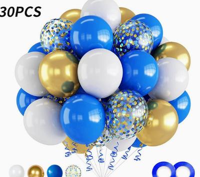 30pcs Latex Balloons Set with Confetti and Ribbon for Party Decoration Birthday Wedding Event Celebration Balloons