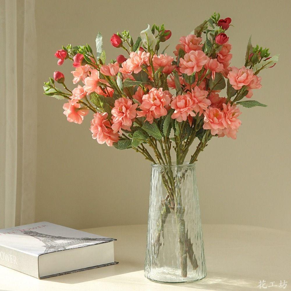 45CM Length Artificial Camellia Flower Silk Material Flower Arrangement  Wedding Decoration