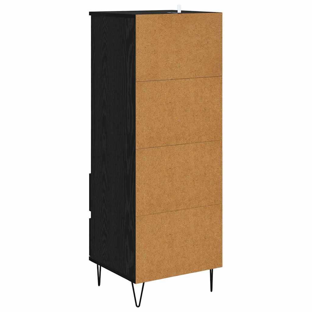 Highboard in Black Oak Look 40 x 36 x 110 cm Particleboard