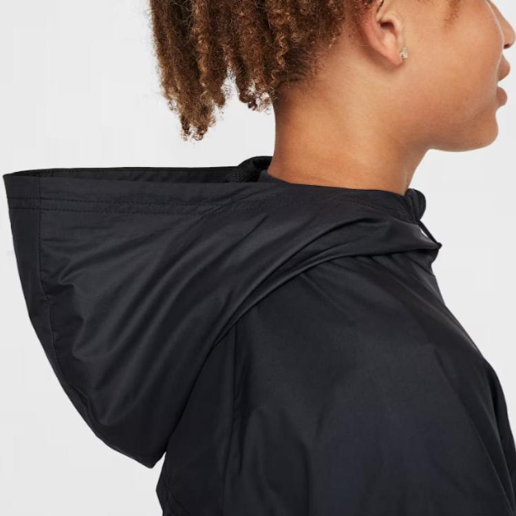 Nike Sportswear Windrunner Hooded Waterproof Comfortable Casual Jacket Kids Jacket Black White FZ5516-010