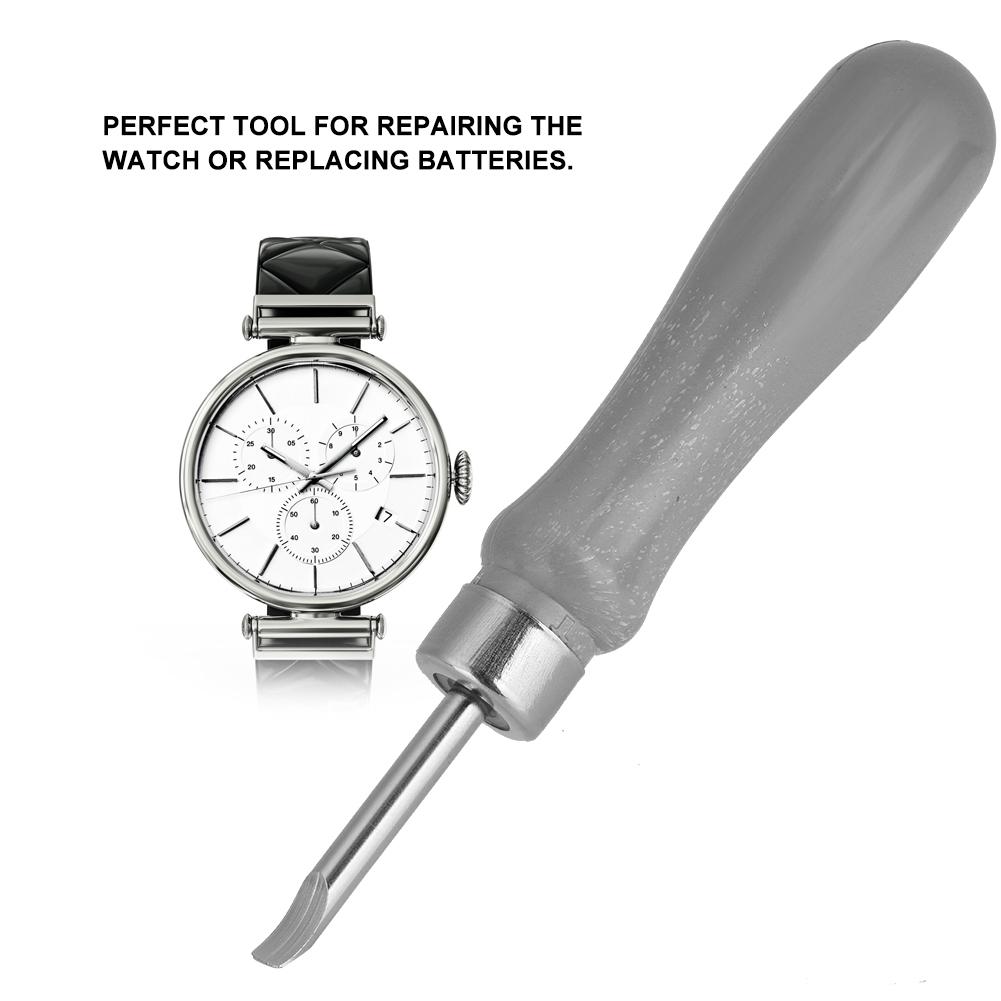 Abre Fondo de Reloj Cubierta Removedor Cuchillo Palanca Herramienta de Reparación Cambio de Batería (gris)