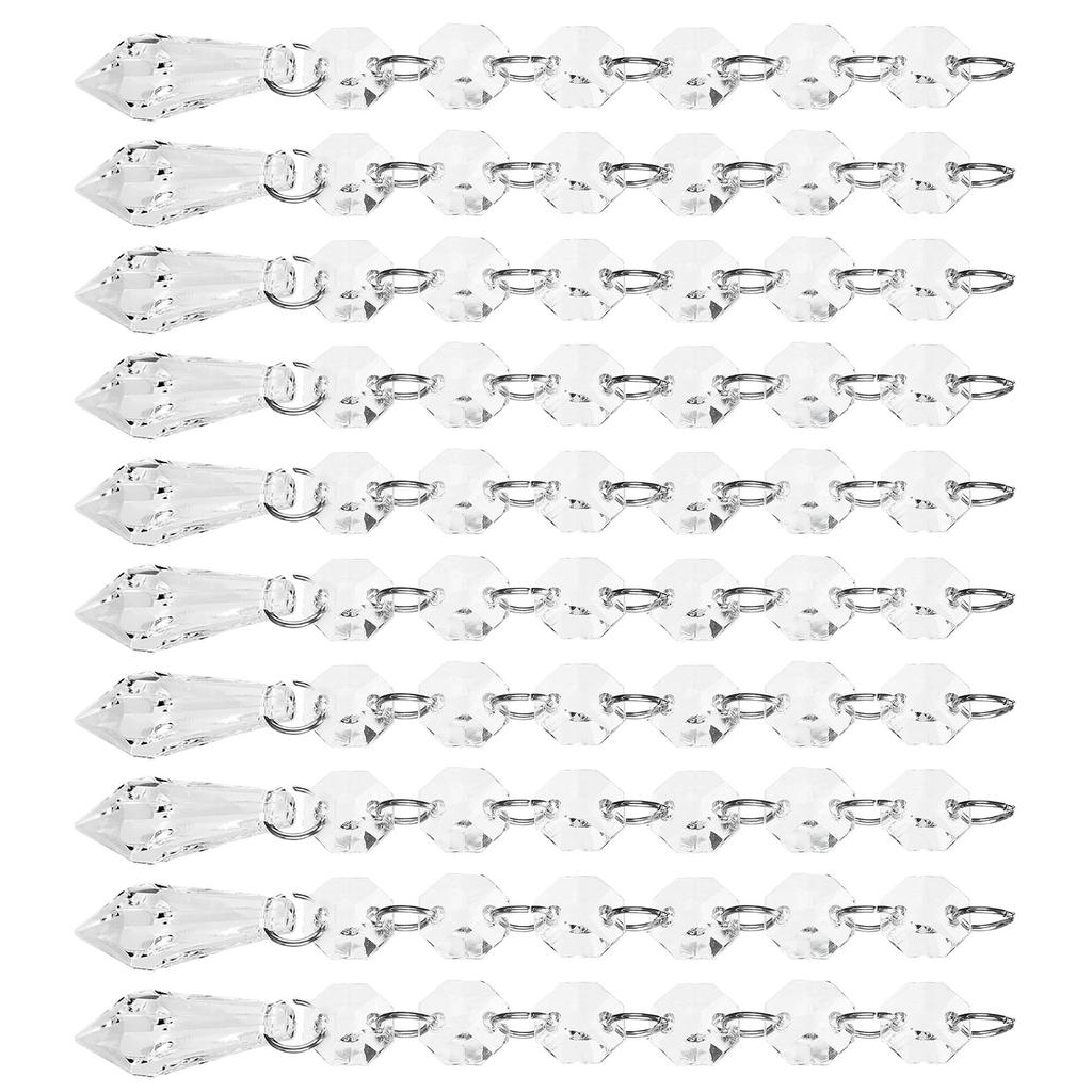 10PCS Acrylic Pendant 15cm Clear Long Drop Shape for Chandeliers Baby Room Christmas Tree