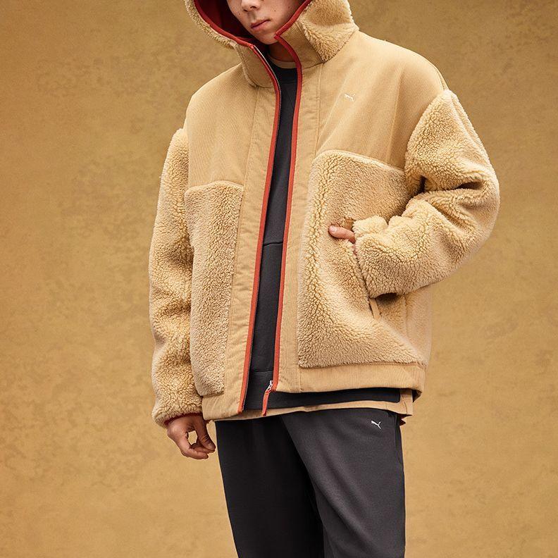 New PUMA Mmq Series Velvet Jackets Unisex Roasted Almond 623049-88