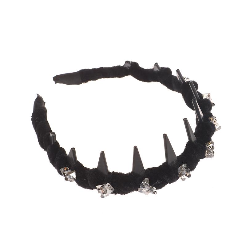 Französischer Luxus Kristall Schwarzer Haarreif Koreanisches Vintage Temperament Stirnband Haargummi für Mädchen Haarschmuck Kopfschmuck
