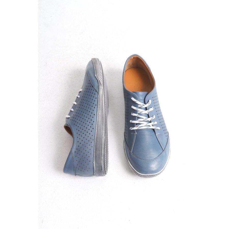 Women's Genuine Leather Round Toe Lace-Up  Flat Sole Casual Shoes