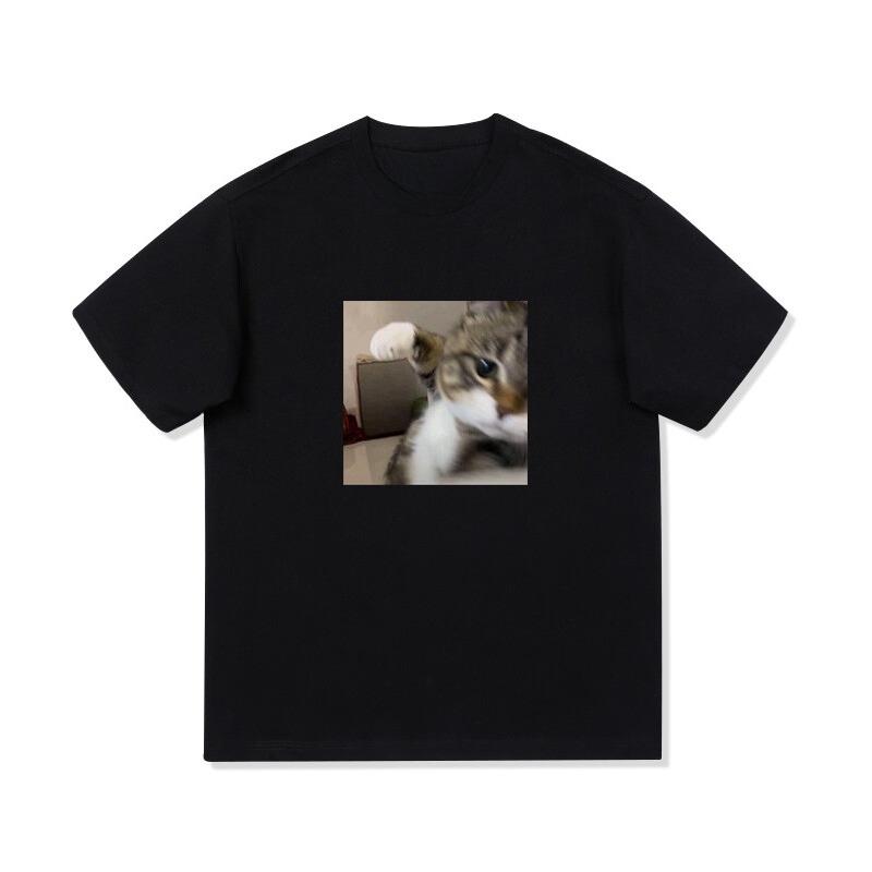 Swing Cat Pet Couple Print Commuting Summer New Casual Fun Crew Neck Shortsleeved Tshirt For Unisex Unisex Y2k Vintage Tees