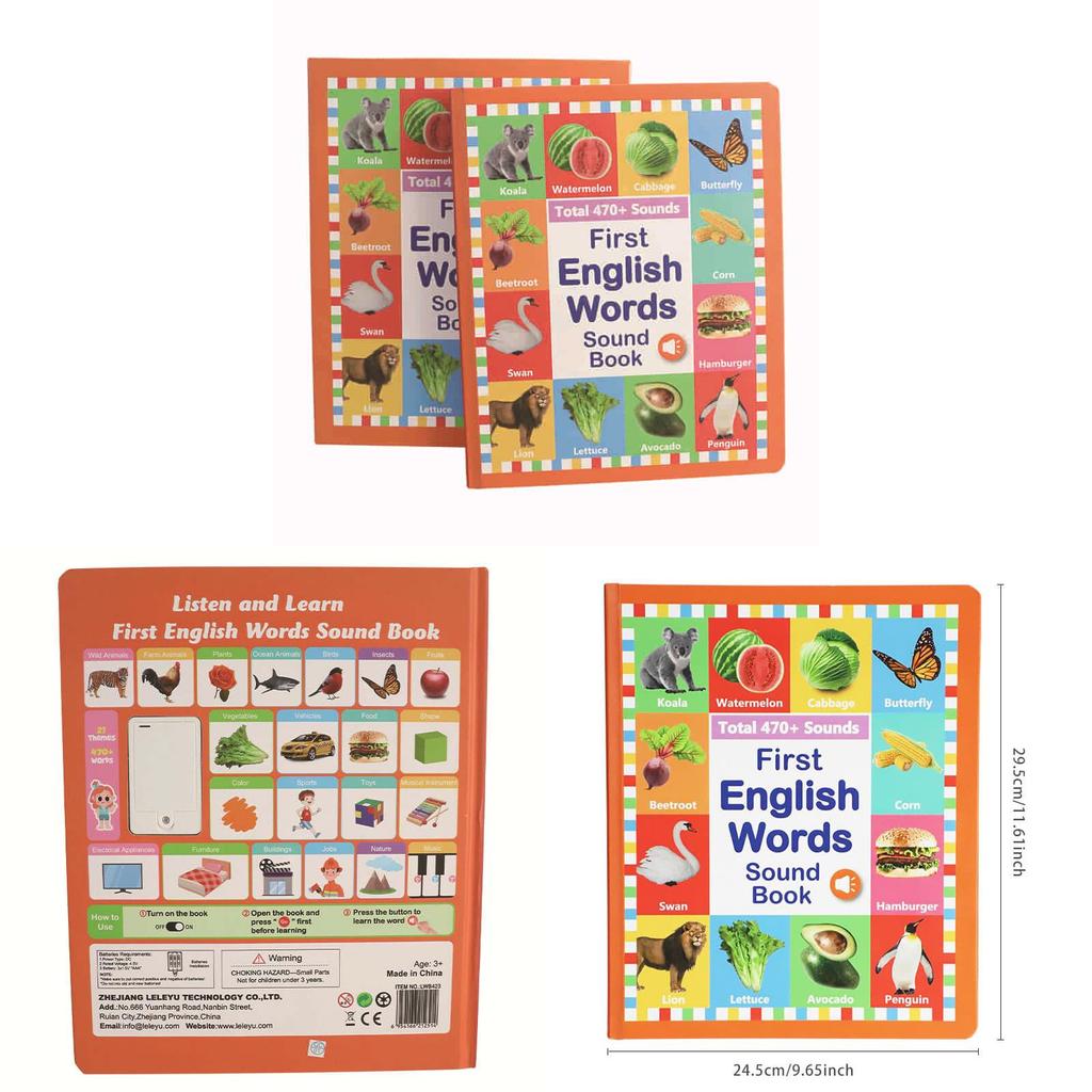 Childrens English Learning Book For Early Education And Sensory Development