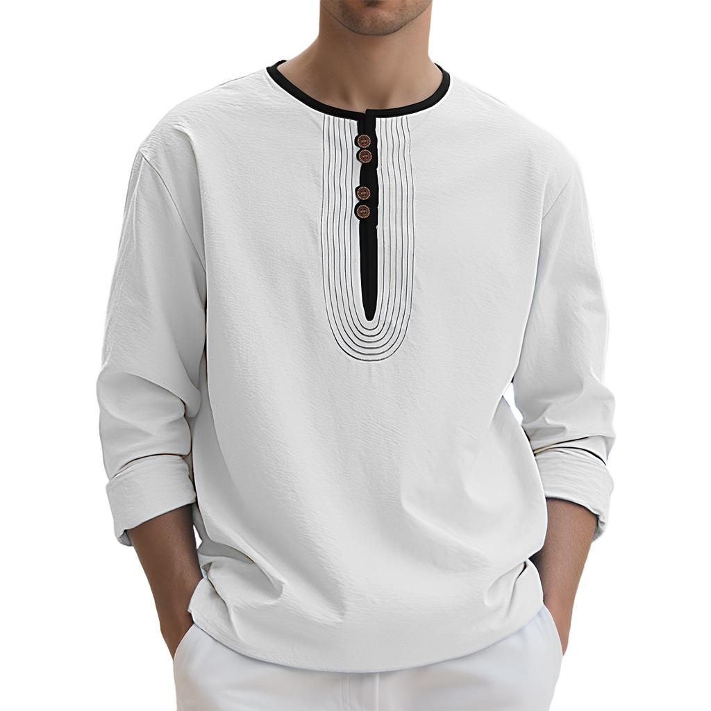 New Solid Color Linen Design For European And American Men's Casual Sports