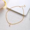 Dainty Stainless Steel Cubic Zirconia Teardrop Necklace for Women Elegant Geometric Clavicle Chain Party Jewelry Gift