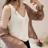Korean Elegant Shiny Silk V-Neck Sleeveless Versatile Casual Knitted Vest For Women