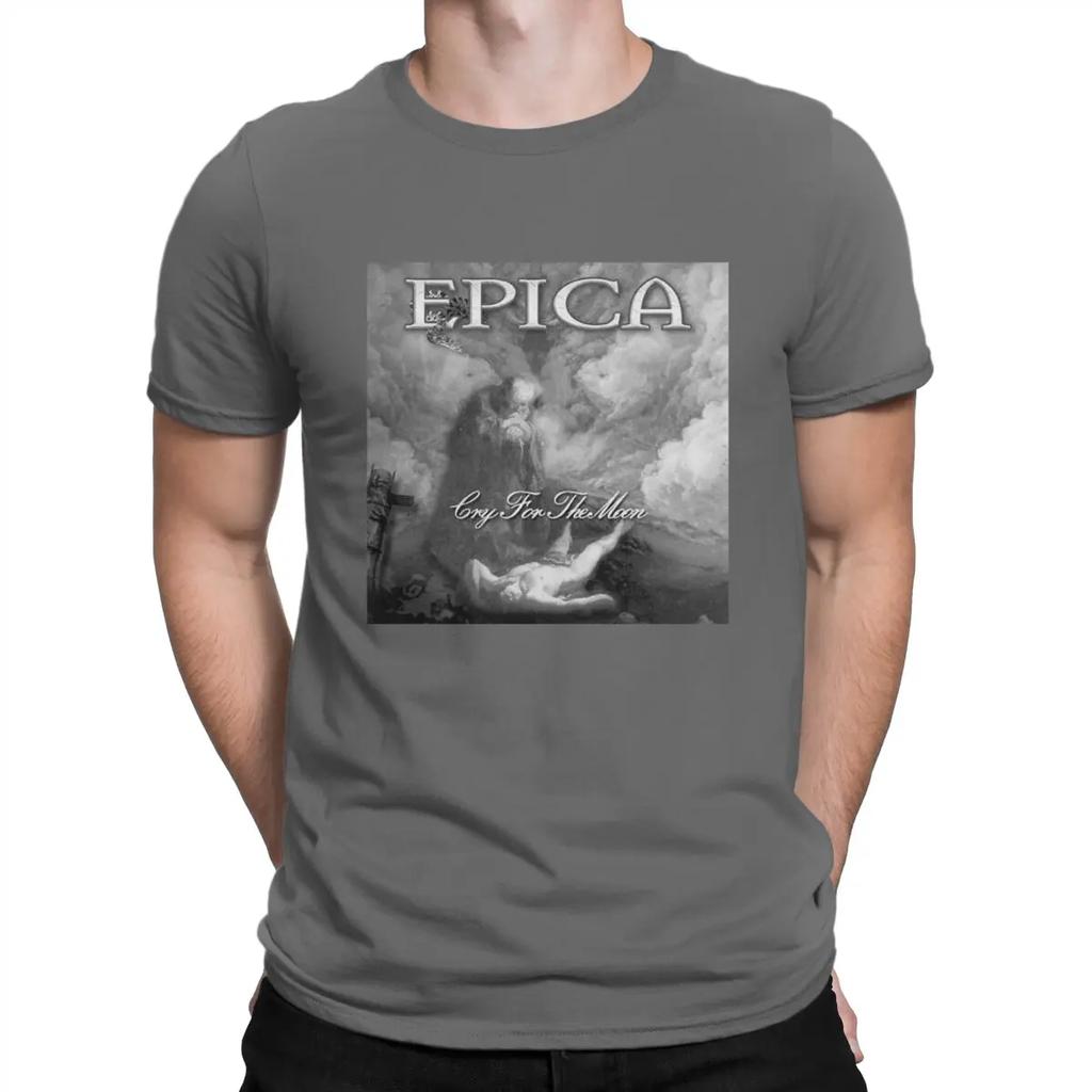 Cry For The Moon Band Men T Shirts E-Epica Casual Tee Shirt Short Sleeve Round Collar T-Shirts Cotton Unique Clothing
