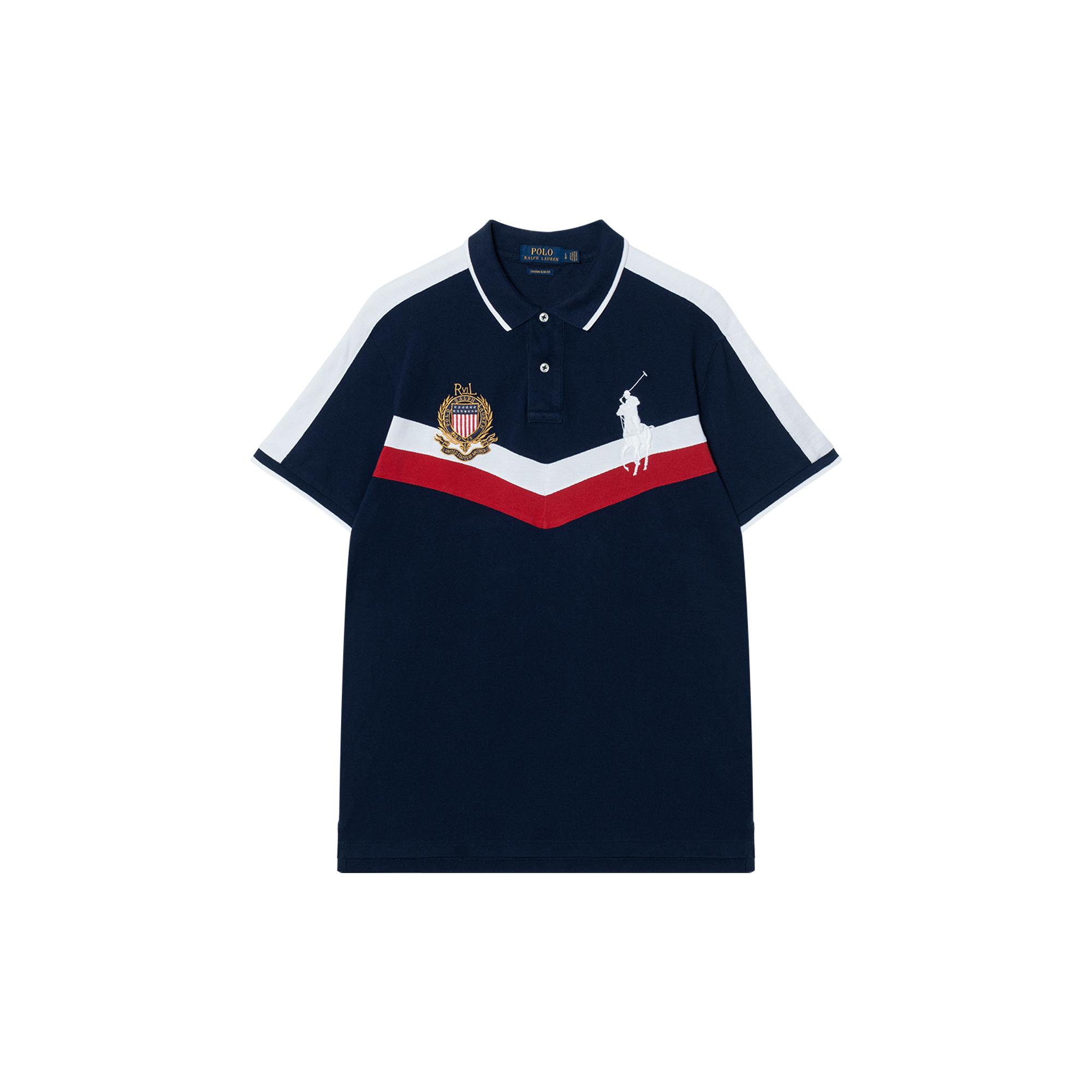 

Polo Ralph Lauren SS24 Лого Big Pony Футболка-поло с коротким рукавом Мужские топы Темно-синий 710804823-001 M