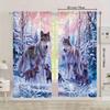 Snow Wolf Forest Patterned Printed Curtains, Pole Bag Curtains, Home Decoration, Room Decoration