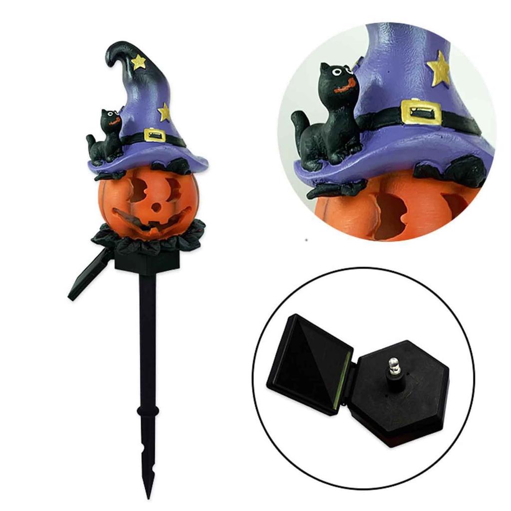 Halloween Ghost Lights Outdoor Solar Pumpkin Lamp With Stakes Halloween Decor Outdoor Lawn Walkway Pathway Lighting Decoration