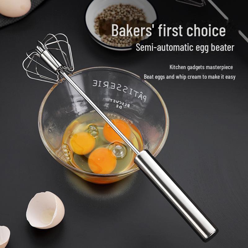 Stainless Steel Semi-Automatic Egg Beater Whisk Mixer