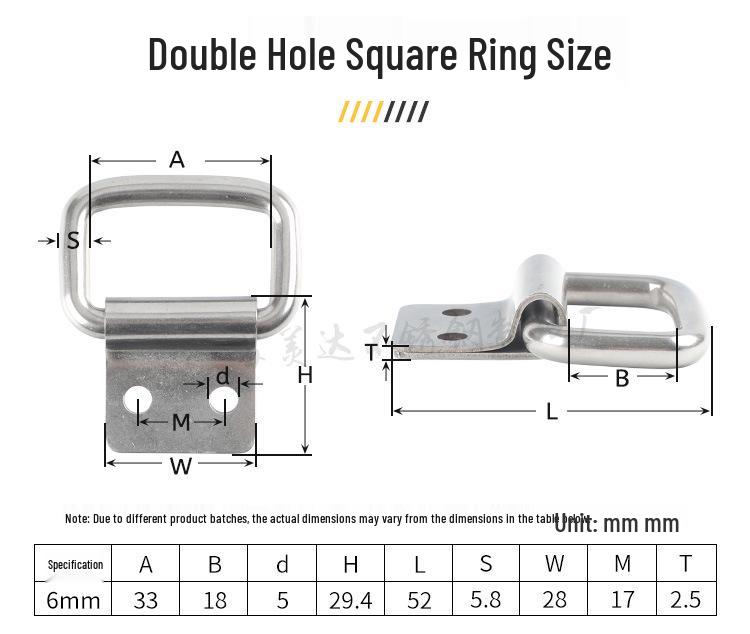 304 Stainless Steel Triangle, D-Ring, and Square Ring Buckle Hook for Truck Trailer Straps