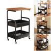 3 Tiered Metal Rolling Storage Cart With Lockable Wheels For Kitchen Bathroom Office Home Organization And Space Saving