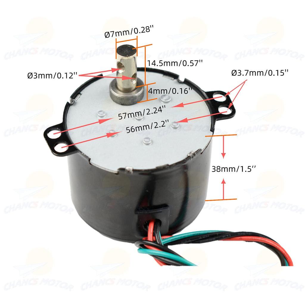CHANCS 50KTYZ Synchronous Geared Motor AC 110V Speed 20-24RPM Torque 3.5Kg.cm 6W Power