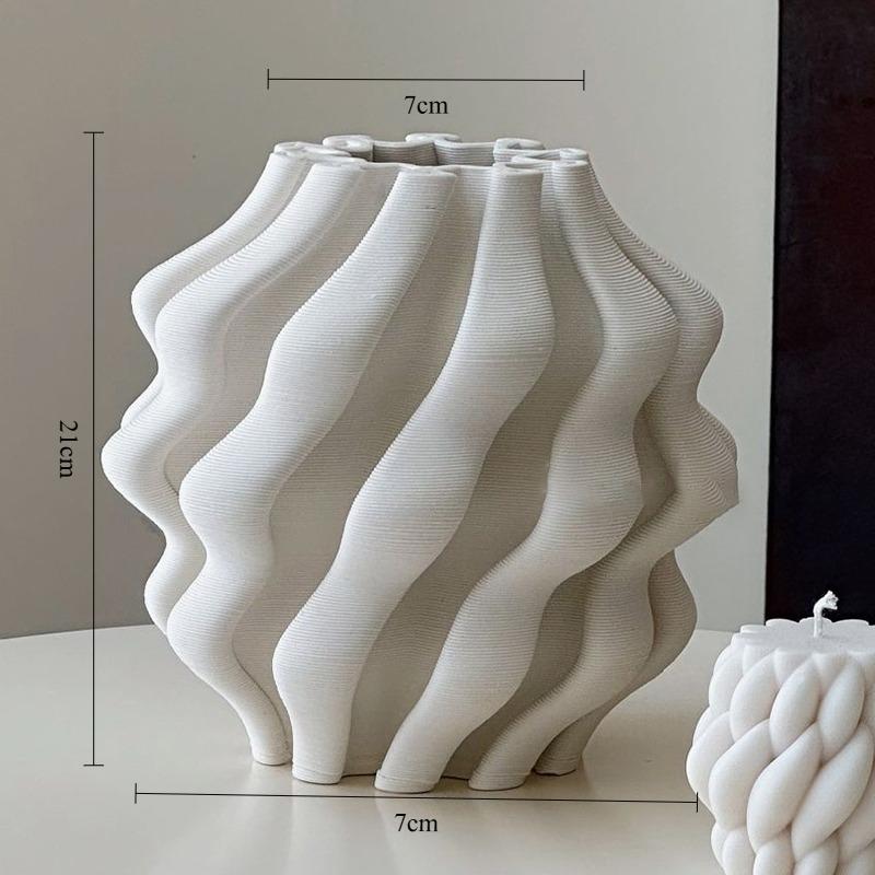 

Nordic Vase Modern Home Decoration Vases Aesthetic Unusual Shape Flower Bottle Ceramic Elegant Flowerpot Interior Accessorie белый