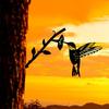 Stunning Hummingbird Silhouette Metal Decoration: Graceful Yard & Garden Ornament.A Touch of Elegance for Outdoor Spaces.