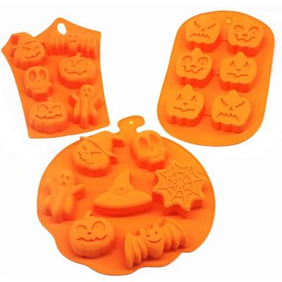 Silikonowa forma 3D na ciasto na Halloween, forma w kształcie dyni i ducha do robienia ciasteczek, cukierków, narzędzia do dekoracji ciast DIY, akcesoria do pieczenia