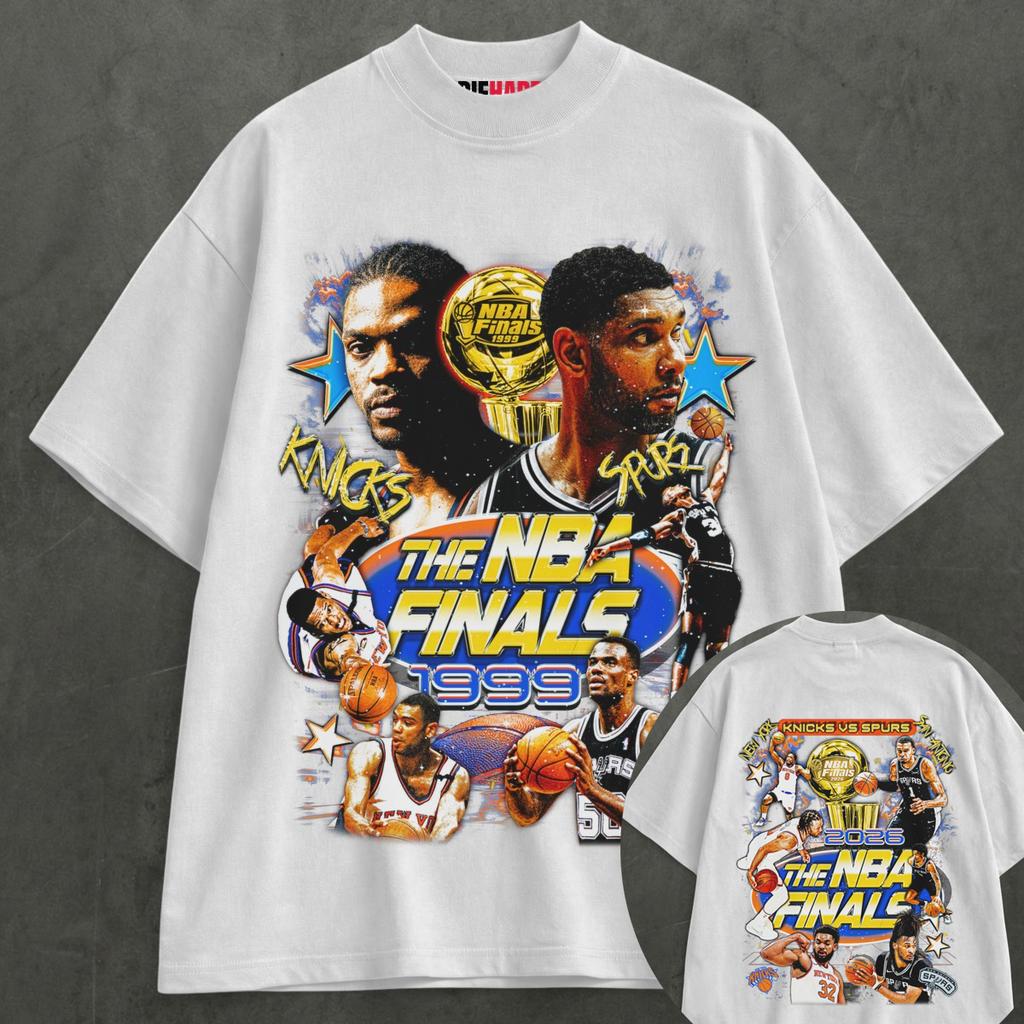 BACK II THE FUTURE '99 - '26 T-shirt Spurs Vs Knicks Graphic Tee Oversized Y2k Cotton Short Sleeved Streetwear Harajuku Female Male Clothing