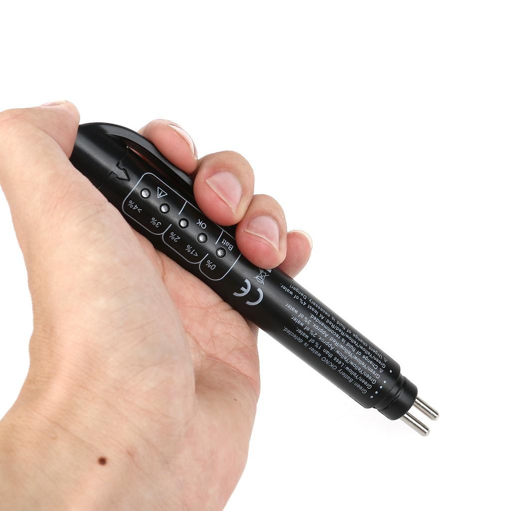 Leorx Brake Fluid Tester Pen Black Plastic Metal Car Maintenance Tool for Fluid 4 Indicator