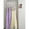Flower lace pure wind fish Ji girl flower lace mesh fishtail dress medium and long hip sling skirt