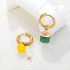 Bohemian Handgefertigte Natursteinperlen Creolen für Damen Sommer Stilvoll Edelstahl Kreis Huggie Creolen Schmuck Bijoux