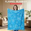 1 x Cozy Blue Christmas Blanket with White Snowflake Design - Flannel Blanket for Sofa, Camping, Warming, Office, Nap,