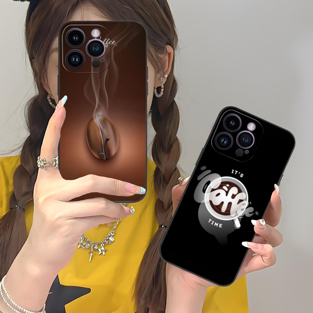 Coffee Beans Matte TPU Mobile Phone Case for iPhone 17 16 15 14 13 12 11 X XR XS 8 7 Air Pro Max Plus Mini Colorful Cover