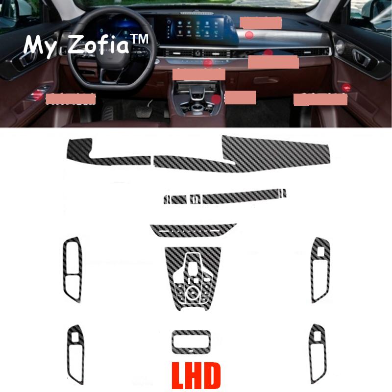 For Chery Tiggo 7 Pro Max 2023 2024 2025 CAR Carbon Fiber Stickers Interior Center Console Color Change Molding Sticker Decals