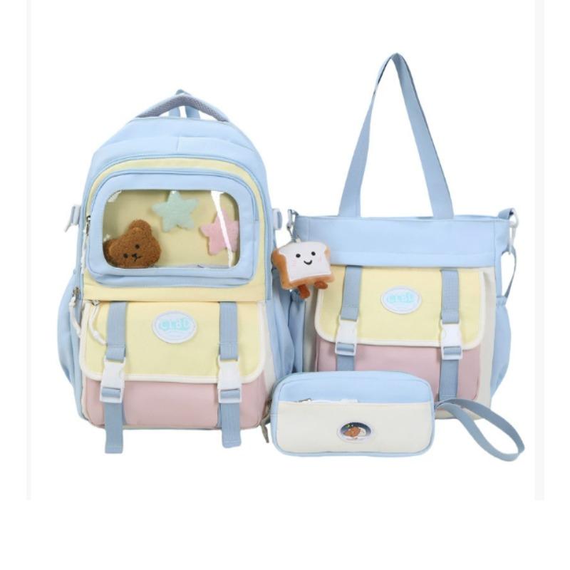 Beautiful Three Piece Cute Girl Backpack Set Large Capacity Backpack for Junior High School and College Students Traveling Bag