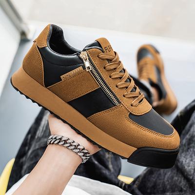 Mode Sneaker Casual Übergröße 45 Herren Designer Retro Board Schuhe Mode Mikrofaserleder Stoff Höhe Erhöht Flacher Plateau-Schuh