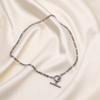 Hip Hop Fashion Versatile Steel Color Popular Ot Buckle Splicing Necklace Titanium Steel Plated 18K Gold Clavicle Chain