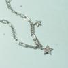 Hiphop Sterling Silver Color Crystalline Tassel Women Star Charm Necklaces Pendants Bridal Party Event Wedding Occasion Jewelry Chokers