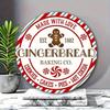 Gingerbread Bakery Round Aluminum Wreath Wall Art 8 Inch Kitchen Decor
