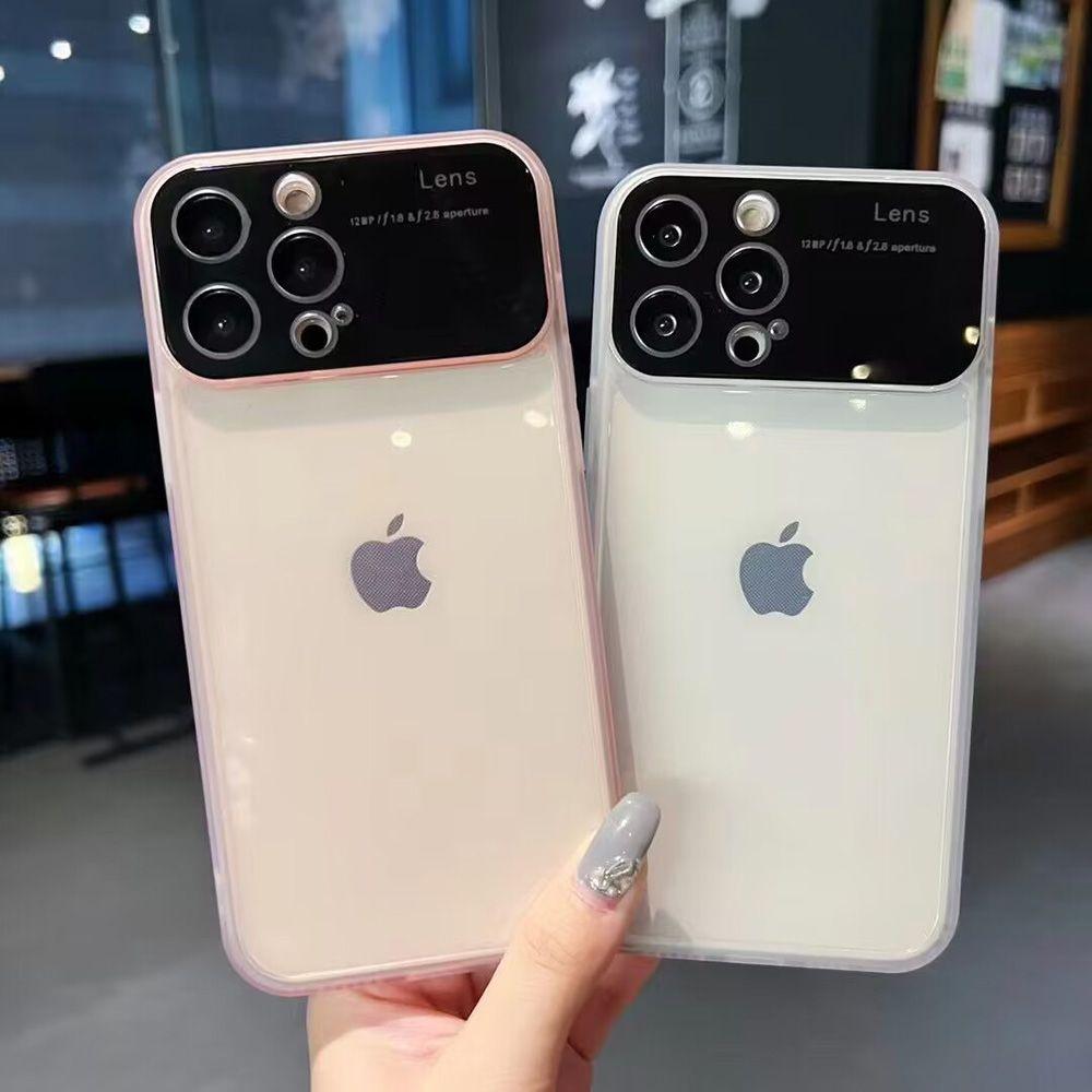 Large Window Transparent for iPhone15PorMax Mobile Phone Case Apple 14Pro/13 Soft Case 12 Niche 11