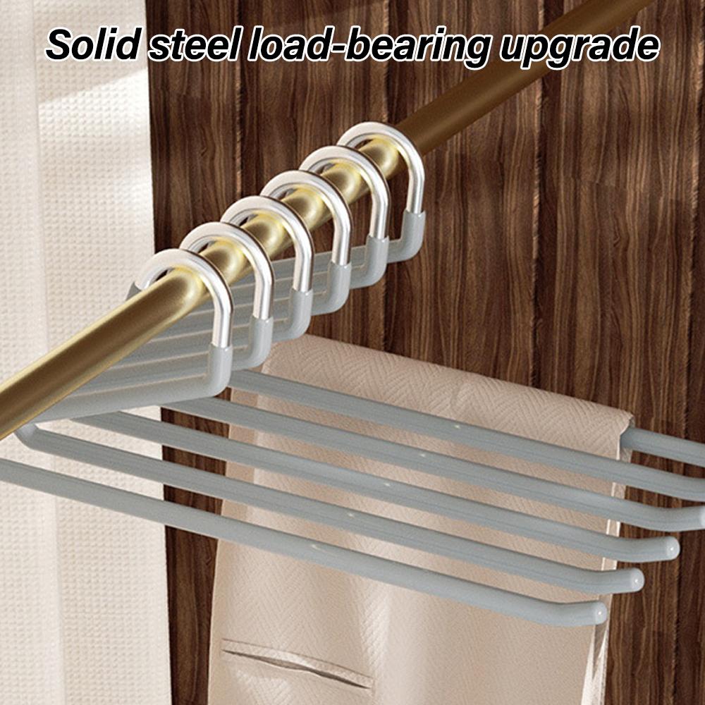 10Pcs Stainless Steel Trouser Hanger Pants Organizer Closet Clothes Towel Drying Rack Wardrobe Space Saving