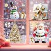 3D Style, Cute, Santa Claus, Christmas Tree, Electrostatic Glass Stickers, Shopping Mall Decorations, Electrostatic Stickers, Party Decorations