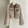 New autumn and winter fur jacket women's short high-waisted imitation fox hair Japanese and Korean fashion thickened top