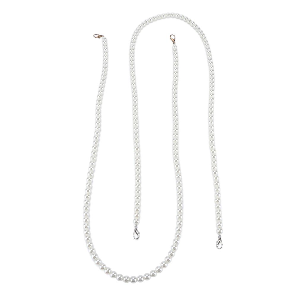 2Pcs Imitation Pearl Chains Purse Handle Strap Handbag Decoration Replacement Accessories for Women
