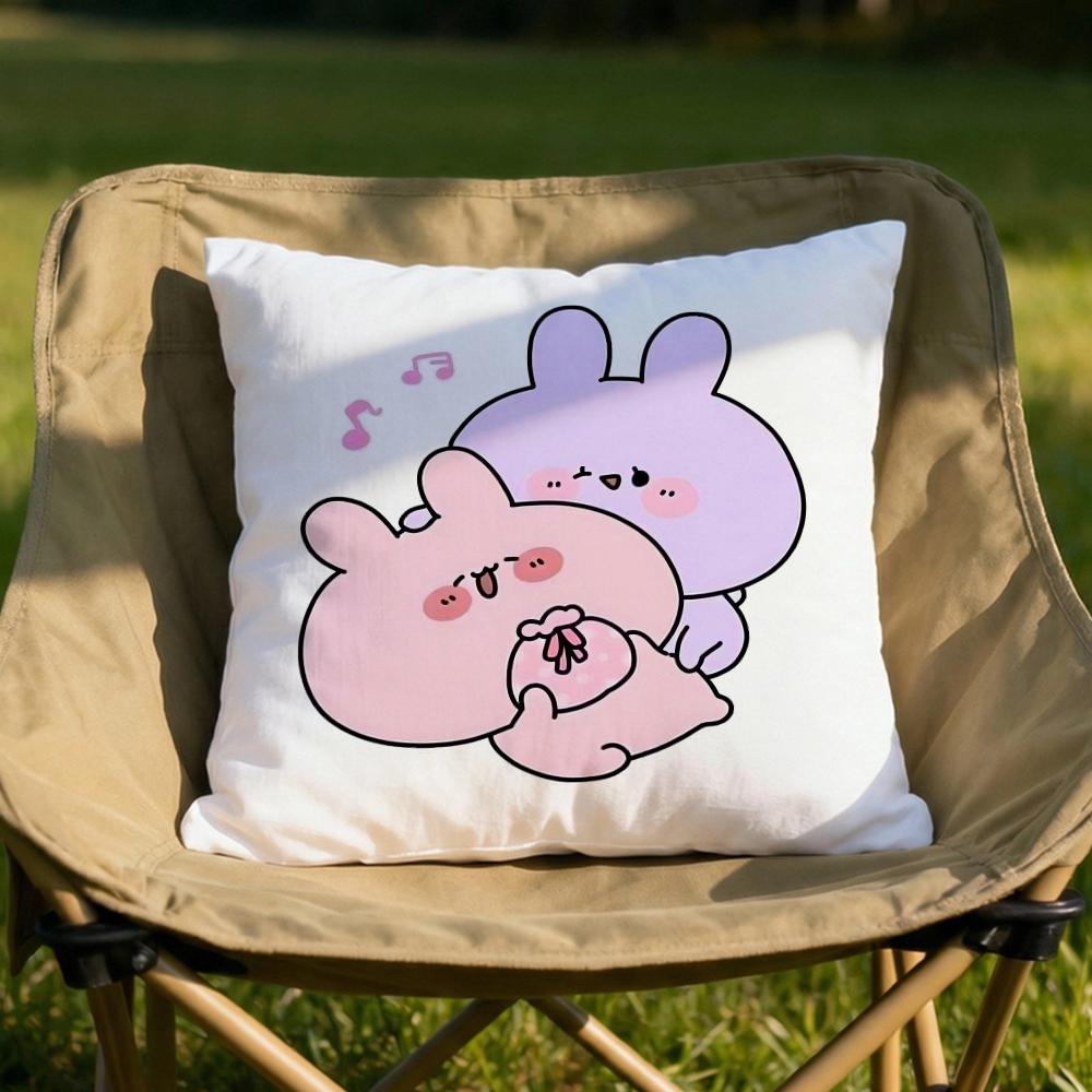 AAsamimichan Cute Bunny Cushion Cover Soft Reversible  Durable Pillow Cover  MultiScene Use for Home  Car Daily Comfort