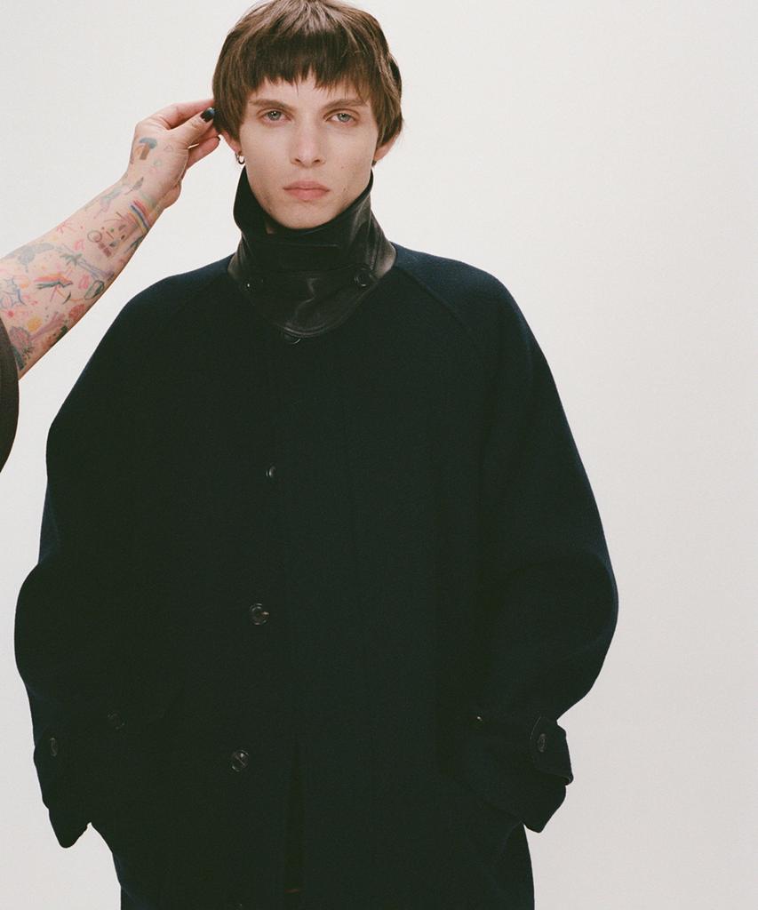 Shirter Fm Felt Balmacaan Coat (Navy)