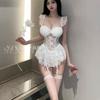 Erotic Underwear, Sexy lace Seductive vest, Pure Desire corset, garter, uniform, pajamas, Women's Set 8907