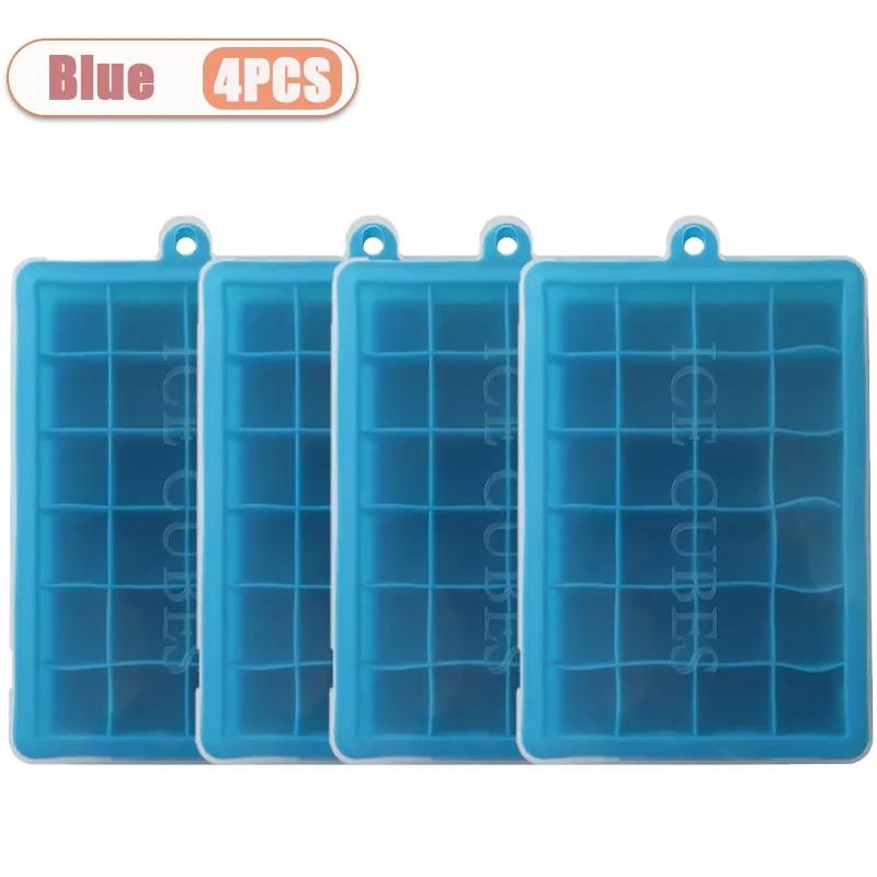1-4PCS Silicone Ice Cube Tray 24 Cavity Square with Lid for Home Use Ice Making Tools Cold Drink DIY Ice Cream Moulds